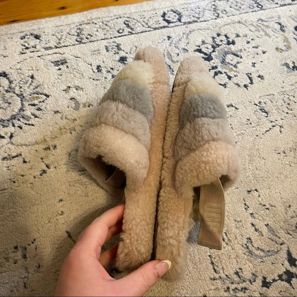 UGG Kids Fluff Yeah Slide (Little Kid/Big Kid) Girls Shoes Quartz Multi Size 6